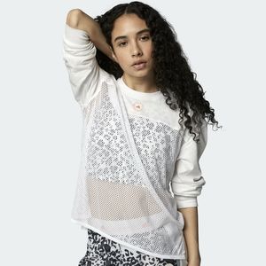 ADIDAS BY STELLA MCCARTNEY WOMEN’S MESH LONG SLEEVE WHITE COTTON TOP size S (36)